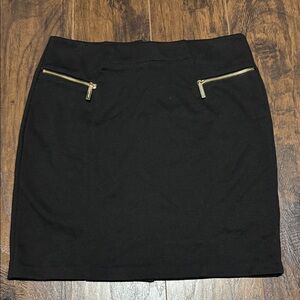 Michael Kors Black Pencil Skirt with Gold Accents